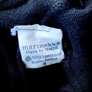Marimekko Black Sweater Dress – 100% Lambswool, Made in Finland